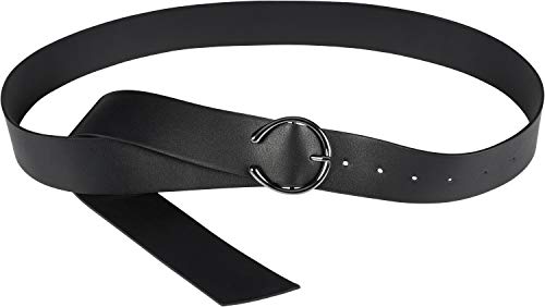 styleBREAKER Cinturón de cintura unicolor para damas con hebilla en forma de herradura, unicolor, cinturón de cadera, talla única 03010120, color:Negro