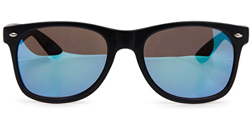 styleBREAKER Gafas de sol Kids Nerd con montura de plástico y lentes de policarbonato, diseño clásico retro 09020056, color:Marco Rojo / delineado vidrio gris