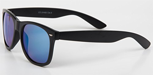 styleBREAKER Gafas de sol Kids Nerd con montura de plástico y lentes de policarbonato, diseño clásico retro 09020056, color:Marco Rojo / delineado vidrio gris
