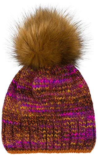 styleBREAKER Gorro de Punto Unisex con Forro de Alpaca y Lana, Gorro de Invierno 04024179, Color:Rosa-Púrpura-Óxido