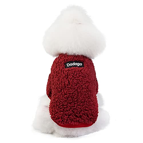 Suéter para perro pequeño, gato, cachorro de invierno, abrigo cálido para mascotas clima frío, ropa de forro polar lindo, suéter para perros pequeños y niña niño (XXL, rojo)