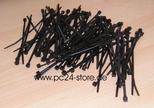 Sujetacables 100mm | Ataduras de Cables | 100 Pieza | Negro | De alta calidad de PC24 Shop & Service