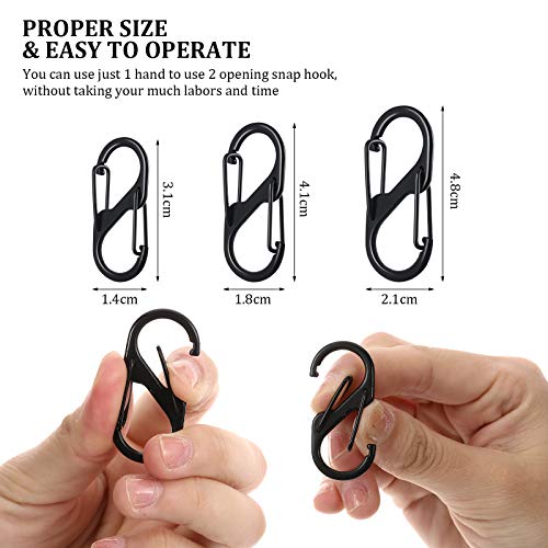 Sumind 10 Piezas Mosquetones Pequeños S Bloqueo Mosquetón para Llavero Hebilla de Metal en Forma de S para Actividades al Aire Libre