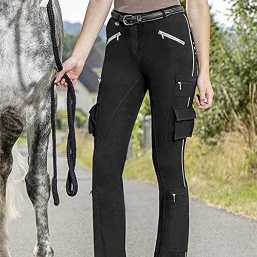 Suncolour Pantalón de Montar a Caballo para Mujer Pantalones de Montar para Mujer Medias equinas Bolsillos múltiples Estirar Leggings Suaves de Jodt