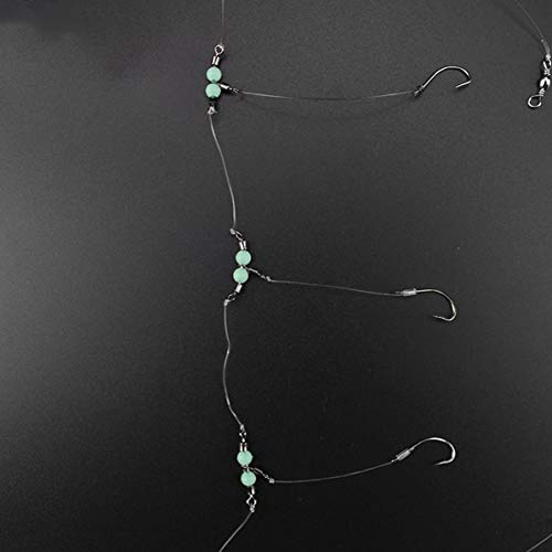Sunnyflowk Triple Giratorio con Cuentas Luminosas Anillo sólido Conector de línea Cruzada Giratorio trigémino Aparejos de Pesca Accesorio para Peces (20 mm) (20 mm) (Verde)