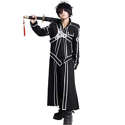 Sword Art Online Cosplay Kirito Kirigaya Kazuto Disfraz de Cosplay Conjunto Completo Traje de Halloween para Hombres