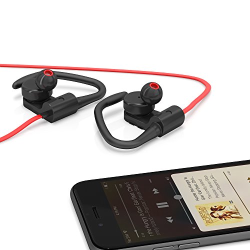 Symphonized PWR Bluetooth Auriculares Deportivos inalámbricos Resistentes al Agua con micrófono Auriculares intrauditivos Stereo HD Stereo Secure Fit Buds Gimnasio, Correr, Entrenamiento (Rojo)