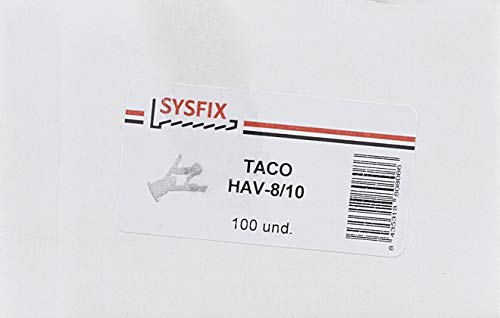 Sysfix 2162100 Taco fijación alas HAV, para Paredes Tipo Carton/Yeso, 8 x 35 mm, Set de 100 Piezas