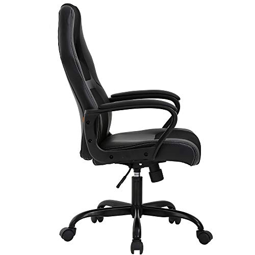 T-LoVendo Silla Gaming Oficina Racing Escritorio Videojuegos Sillon Gamer Despacho, Negra, Universal