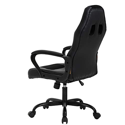 T-LoVendo Silla Gaming Oficina Racing Escritorio Videojuegos Sillon Gamer Despacho, Negra, Universal