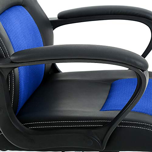 T-LoVendo TY-GRC61-Blue Silla Gaming Oficina Racing Escritorio Videojuegos Sillon Gamer Despacho, Azul Negro