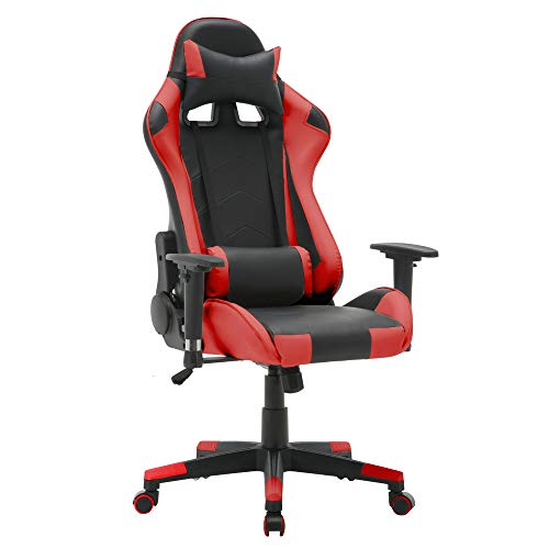 T-LoVendo TY-OC-RC1-RED Silla Gaming Oficina Racing Sillon Gamer Despacho Profesional Videojuegos PC