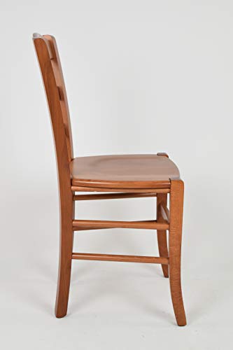 t m c s Tommychairs - Silla Cuore para Cocina y Comedor, Estructura en Madera de Haya Color Cerezo y Asiento en Madera