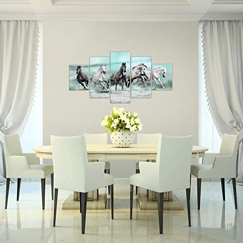 Tabla de pared decoración Caballos - 150 x 75 cm XXL lienzo Salón Apartamento - listo para colgar - 014153b