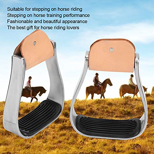 TANKE Sillín de Caballo - Estribos para Montar a Caballo Western Horse Saddle Tack Overshoe Estribos Occidentales Acolchados de Aluminio, 4.9in
