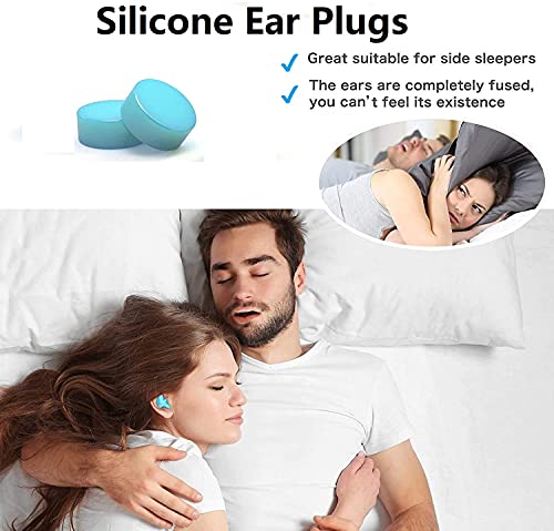 Tapones para los oídos de silicona reutilizables, para dormir en caso de ronquidos, nadar, viajar, conciertos, trabajar, estudiar (12 unidades/paquete de 1)