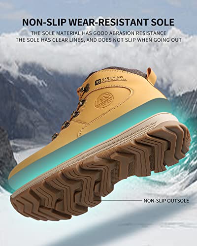 TARELO Botas Hombre Invierno Cálido Forro Piel Zapatos de Nieve Trekking Botines de Senderismo Tamaño 41-46(EU, Negro, Numeric_46)