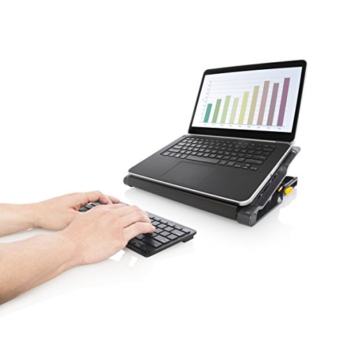 Targus Enfriador de portátil de hasta 17" con almohadilla de refrigeración USB Hub con 4 puertos USB 2.0, soporte de portátil ajustable 4 alturas y ventilador  - AWE81EU