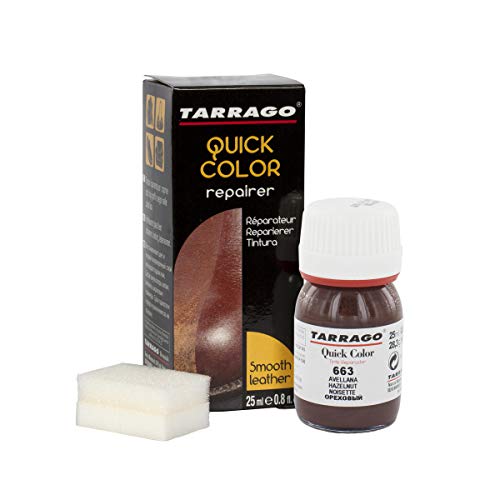 Tarrago | Quick Color 25 ml | Tinte Reparador para Cuero (Avellana 663)