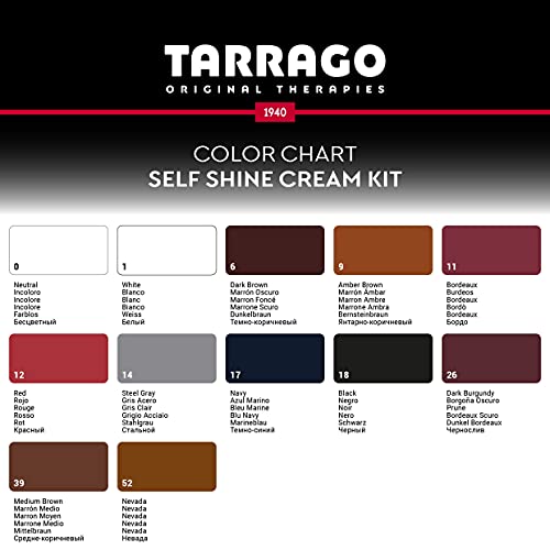Tarrago Self Shine Cream Kit 50ml | Crema Cera Autobrillante | Apto para Cuero y Cuero Sintético | Tinte Acabado Brillante Para Teñir Zapatos y Accesorios | Cuidado del Calzado | Color Gris Acero