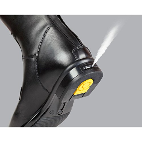 TATTINI Breton Laced granulado cuero botas altas de montar largas, talla L ternera, color Negro, talla 41 EU