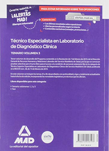 Técnico Especialista en Laboratorio de Diagnóstico Clínico del Servicio Madrileño de Salud. Volumen 3