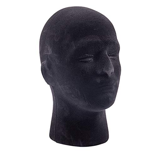 TEEAN 28*55cm Manequi/Maniqui Negro de Cabeza Hombre de Espuma Poliestireno