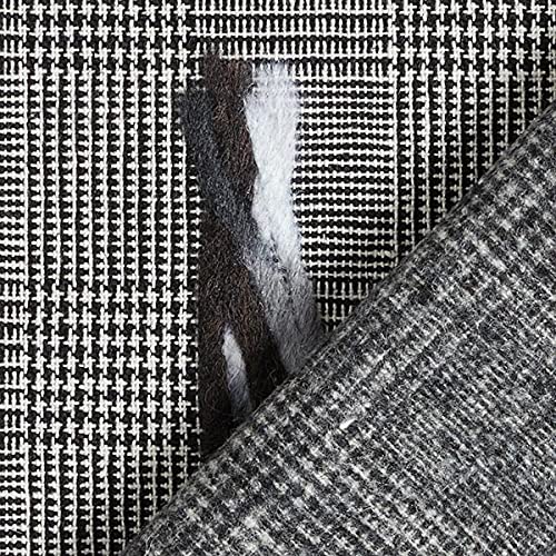 Tela para trajes y pantalones Príncipe de Gales Tiras de fieltro – negro/blanco — Mercancia al metro a partir de 0,5m — para coser de Abrigos, Chaquetas y Blazer