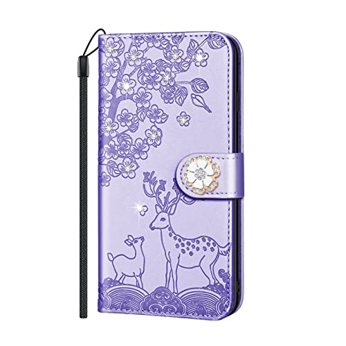 Teléfono Flip Funda For Xiaomi 11T FLIP TELÉFONO CASE DE TELÉFONO DE TELÉFONO DE TELÉFONO PLUMA ENFOSED PLUM FLOWER DEER PU Teléfono de la cubierta del teléfono de la cubierta del teléfono del teléfon