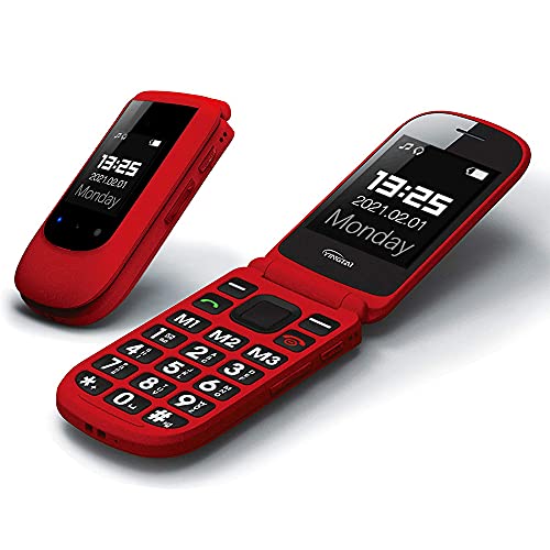 Teléfono Móvil Simple para Ancianos con Teclas Grandes,SOS Botones telefonos basicos para Mayores Pantalla de 2,4 +1,77 Pulgadas