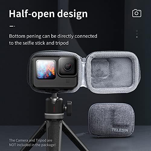 TELESIN Mini funda de transporte para GoPro Hero 9, color negro, compatible con GoPro Selfie Stick Pole Monopié Accesorios de fotografía