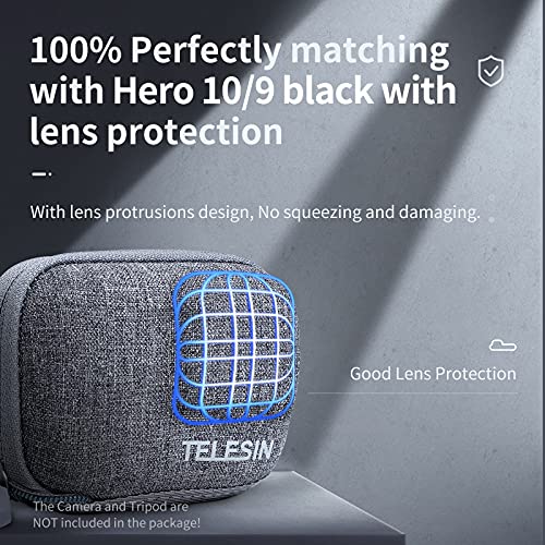 TELESIN Mini funda de transporte para GoPro Hero 9, color negro, compatible con GoPro Selfie Stick Pole Monopié Accesorios de fotografía