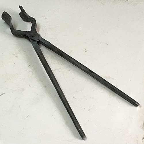 Tenaza de forja Pinzas de herrero Tenaza de forja boca redonda para la fabricación de cuchillos de yunque Tenaza de forja de 470 mm para Engineer Blacksmith Forge