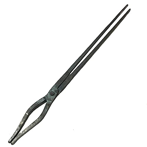 Tenaza de forja Pinzas de herrero Tenaza de forja de boca plana para la fabricación de cuchillos de yunque Tenaza de forja 58cm / 80cm para Engineer Blacksmith Forge,80cm