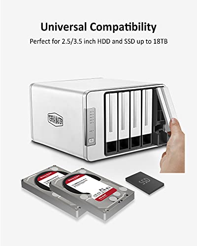 TERRAMASTER D5-300C USB 3.1 (5 Gbps) Tipo C Carcasa Raid de 5 Ranuras Soporte Raid 0/1/Single Modo Raid 2+3 Exclusivo Almacenamiento de Disco Duro Raid (Sin Disco)