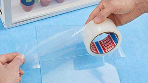 Tesa extra Power Clear Duct Tape - Cinta impermeable de reparación transparente para exteriores, 10 m x 50 mm