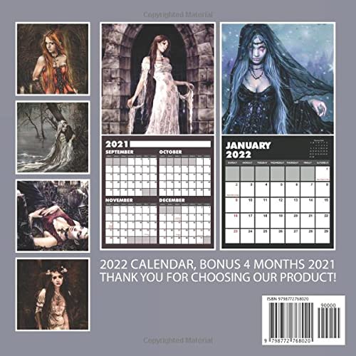 The Gothic Art of Victoria Francés Calendar 2022: January 2022 - December 2022 OFFICIAL Squared Monthly Calendar, 12 Months | BONUS 4 Months 2021
