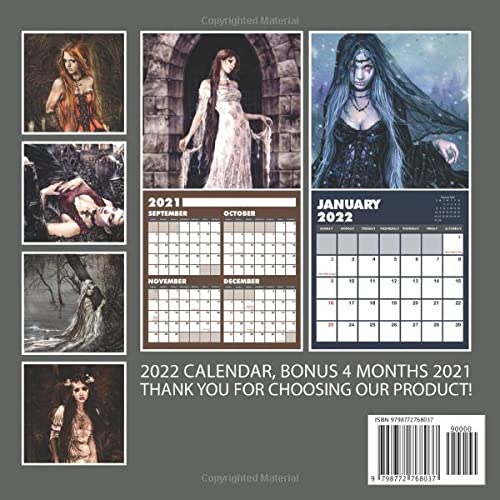 The Gothic Art of Victoria Francés Calendar 2022: January 2022 - December 2022 OFFICIAL Squared Monthly Calendar, 12 Months | BONUS 4 Months 2021