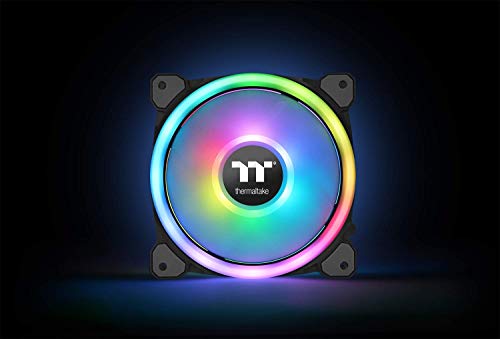 Thermaltake Riing Trio 14 LED RGB TT - Pack de 3 Ventiladores para PC, Color Negro