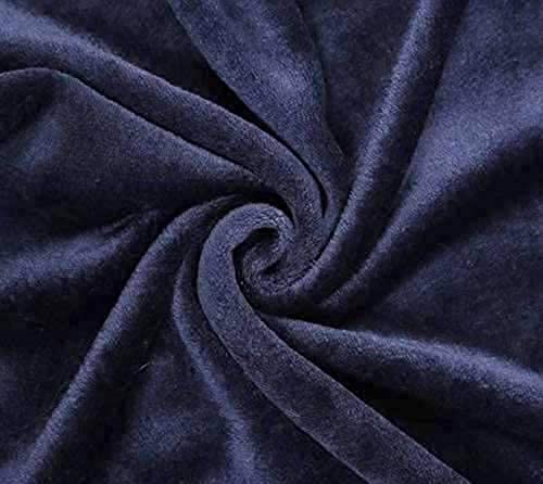 TIENDA EURASIA® Mantas para Sofá de Terciopelo - Material 100% Microfibra - Tacto Suave Sedalina (Azul Marino, 130 X 160 CM)
