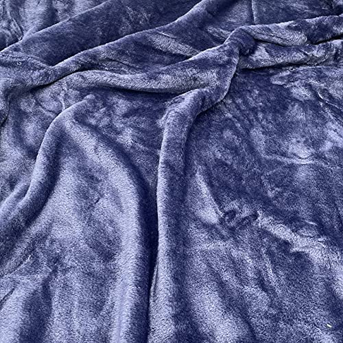 Tienda Excelente Mantas para sofá y Cama de Franela Reversible - Tacto Suave - Material 100% Microfibra - Fácil De Limpiar (Azúl, 160 x 220 cm)