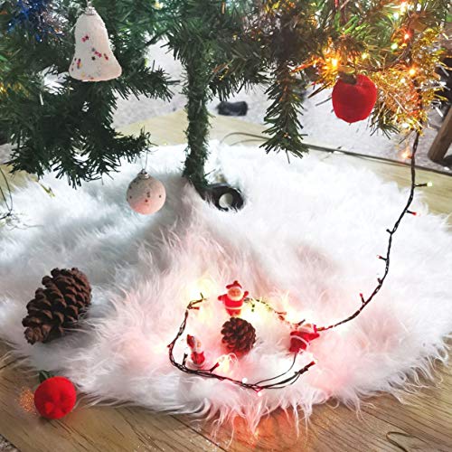 Timetided Hermosas decoraciones navide?as Falda de ¨¢rbol de felpa Sastrer¨ªa tridimensional Falda de ¨¢rbol de Navidad de felpa