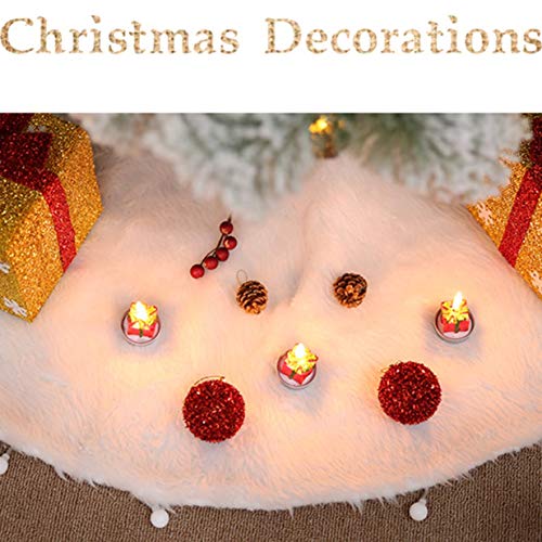 Timetided Hermosas decoraciones navide?as Falda de ¨¢rbol de felpa Sastrer¨ªa tridimensional Falda de ¨¢rbol de Navidad de felpa