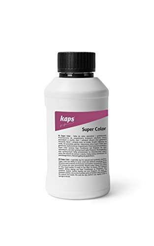 Tinte para Cuero Natural y Sintético y Textiles, Super Color de Kaps, 82 Colores Estándar y Metálicos, Bote Grande 500 ml - 16.9 fl. oz. (110 - rojizo)