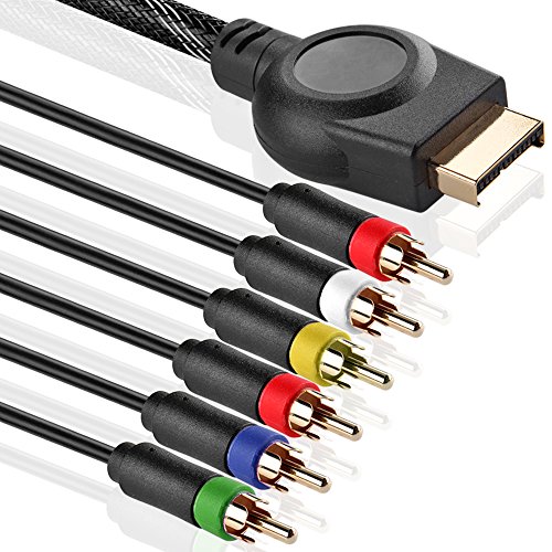 TNP Cable AV Componente para PS2 PS3 Playstation 3 Cable de Audio y Video Alta Resolución HDTV EDTV 1080i/720p (6 pies) Color Negro