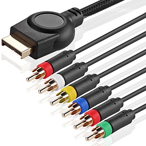 TNP Cable AV Componente para PS2 PS3 Playstation 3 Cable de Audio y Video Alta Resolución HDTV EDTV 1080i/720p (6 pies) Color Negro