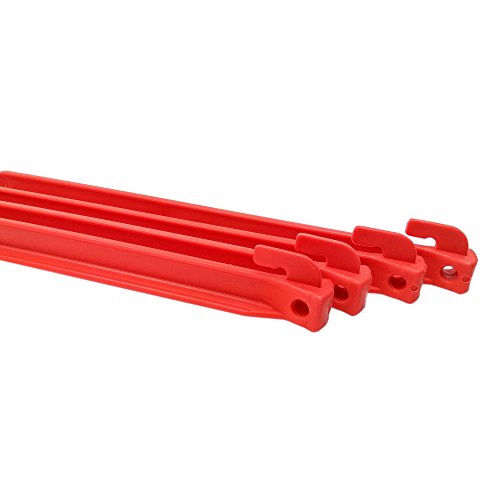 ToCi Set de 24 Piquetas de plástico 30 cm |Estacas para Tiendas de campaña, para Utilizar al Aire Libre, Camping, jardinería | Clavijas de Color Rojo