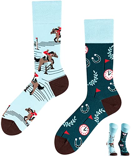 TODO COLOURS Calcetines casuales Mix & Match – Lucky Horse – Multicolor, locos y coloridos calcetines de jinete Lucky Horse 35-38