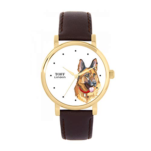 Toff London Reloj de Perro con Cabeza de Pastor alemán