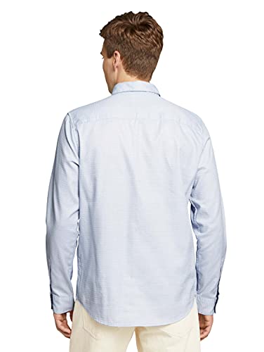 Tom Tailor 1028410 Camisa, 24188 Cloudy Blue White Structure, XXXL para Hombre